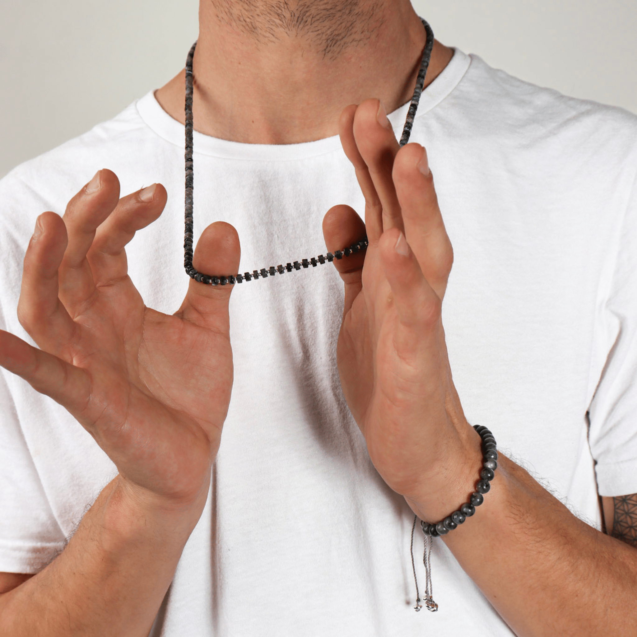 Fishbone Labradorite Necklace - Handmade by Mella - necklace - 