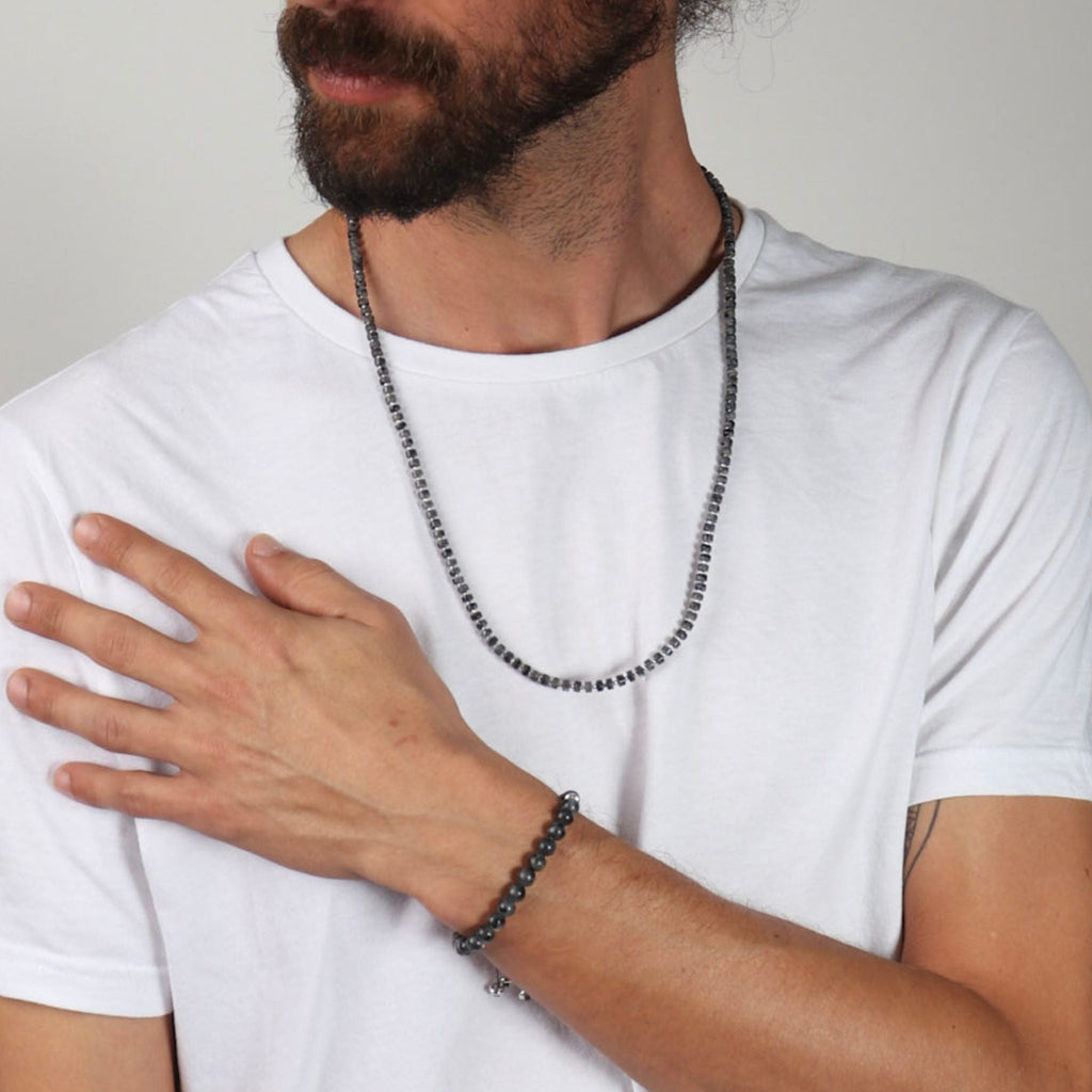 Fishbone Labradorite Necklace - Handmade by Mella - necklace - 