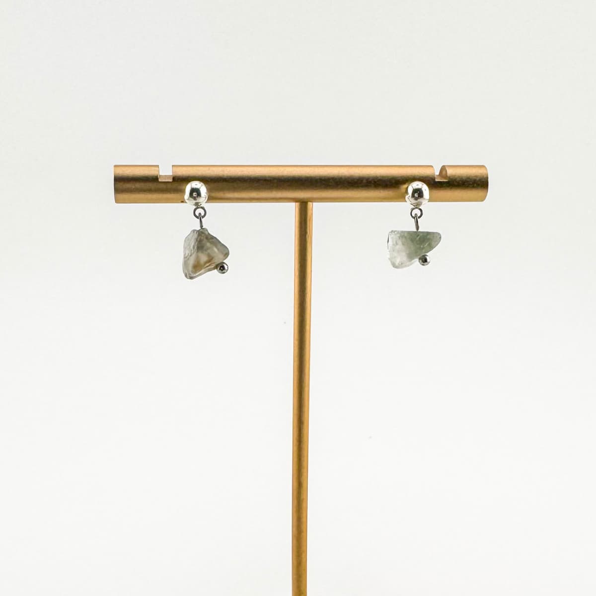 Fishbone Labradorite Stud Earrings - Handmade by Mella - 