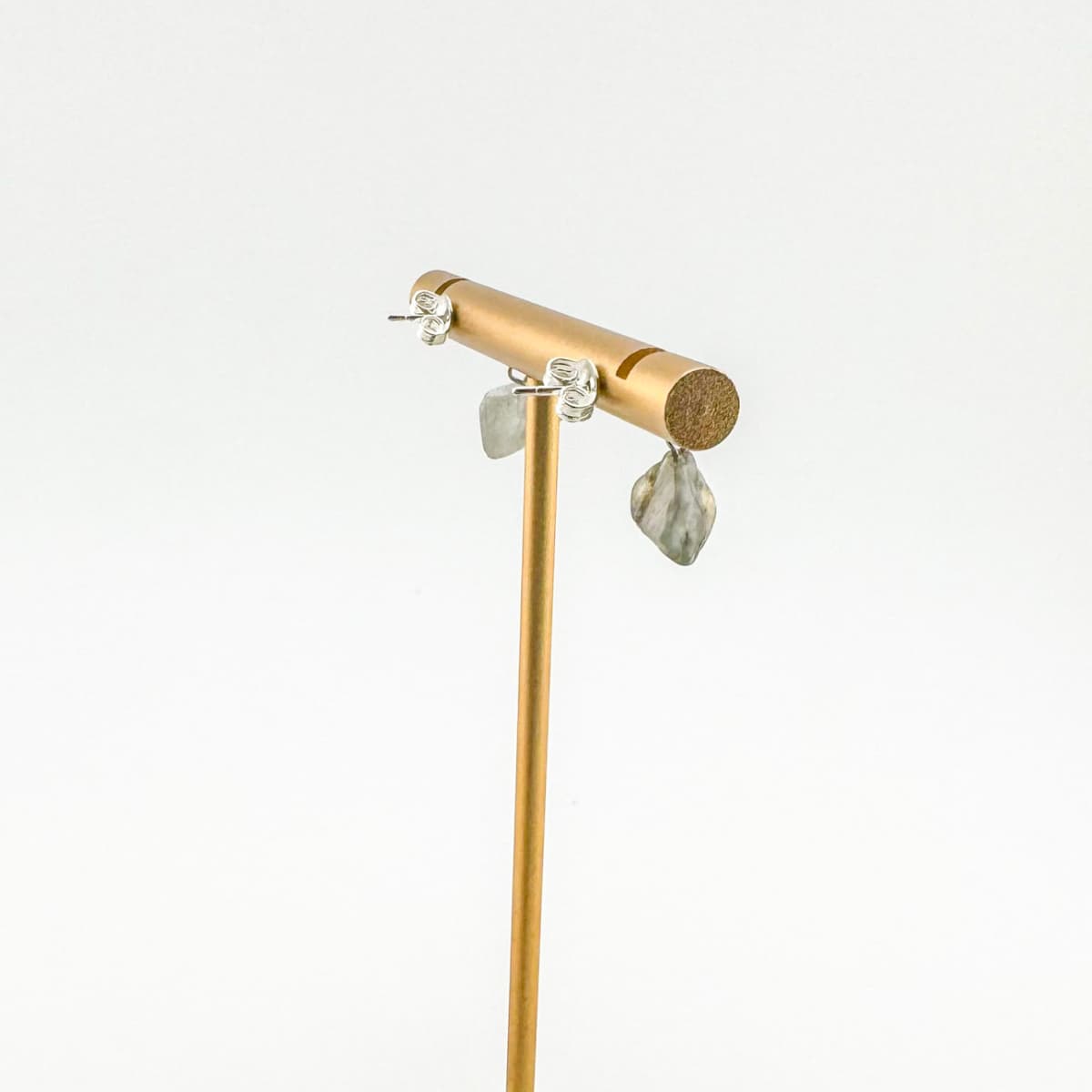 Fishbone Labradorite Stud Earrings - Handmade by Mella - 