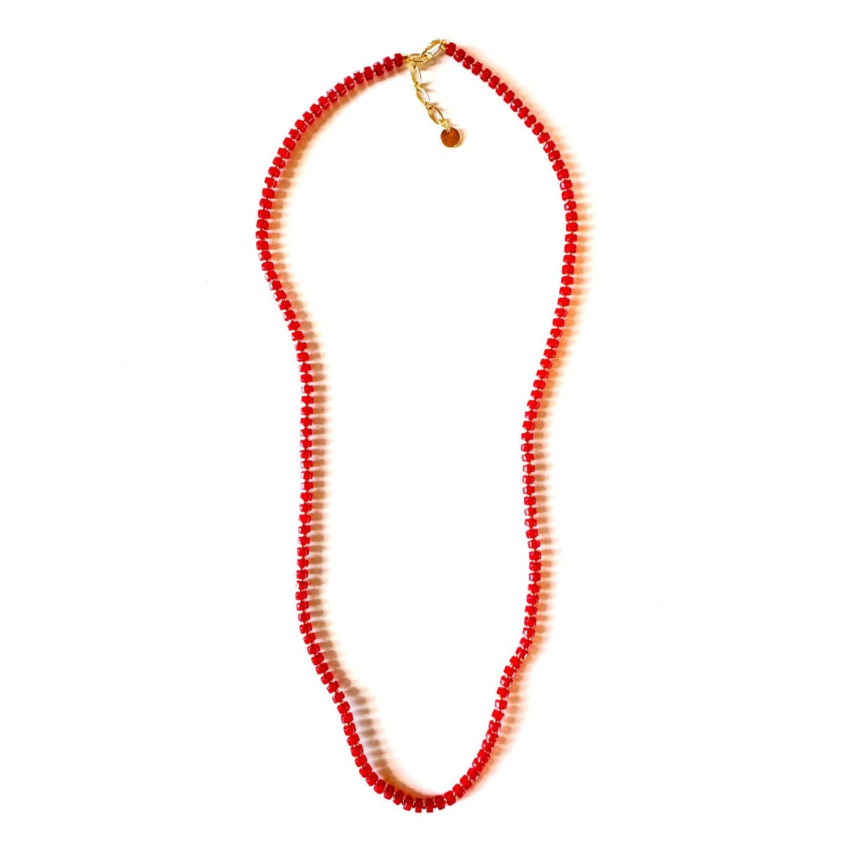 Fishbone Red Coral Necklace - Handmade by Mella - necklace - 