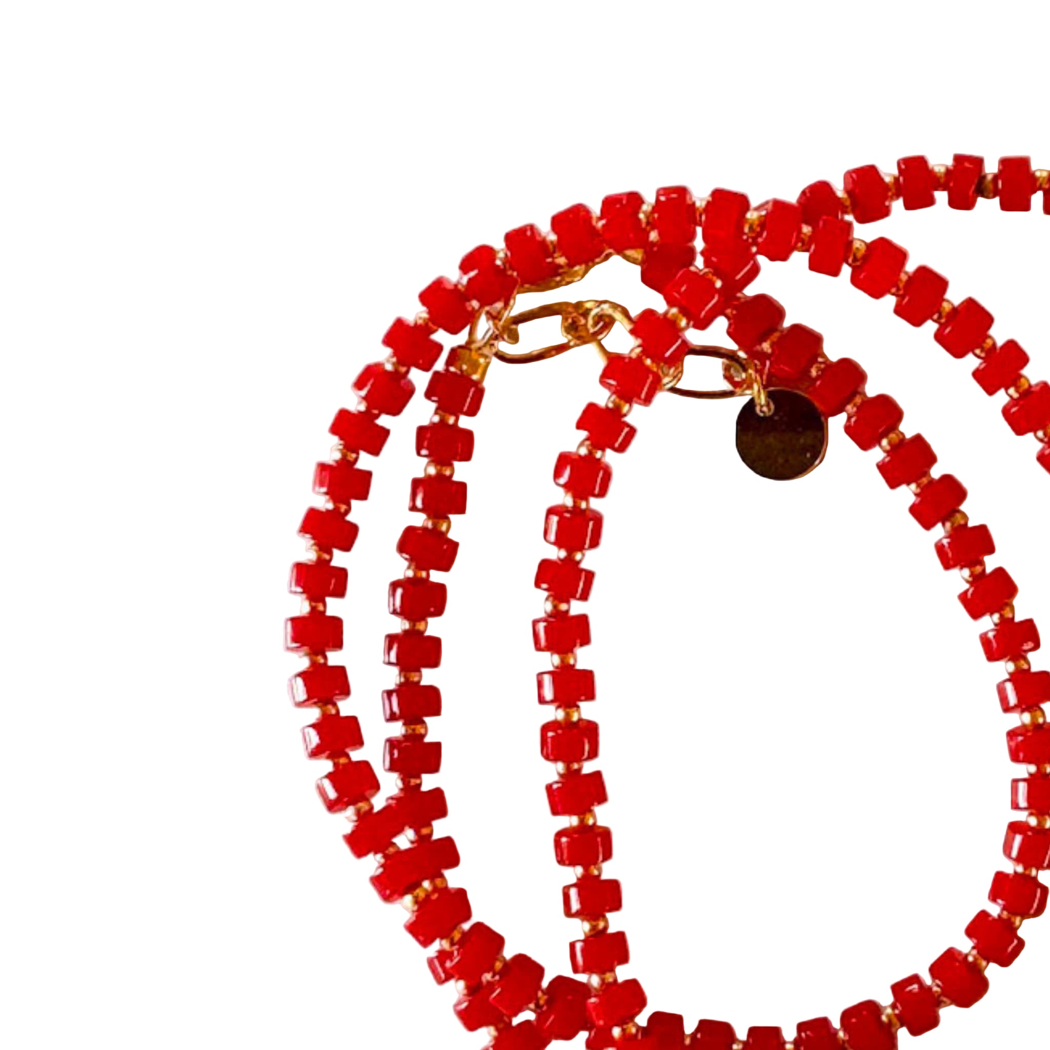 Fishbone Red Coral Necklace - Handmade by Mella - necklace - 