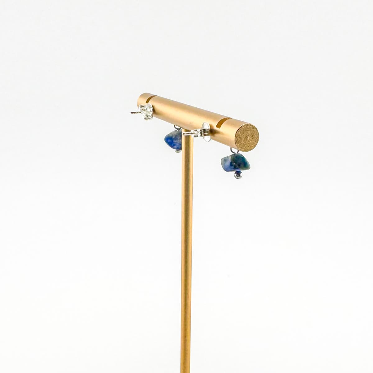 Fishbone Sodalite Stud Earrings - Handmade by Mella - Fishbone - Sterling Silver - 