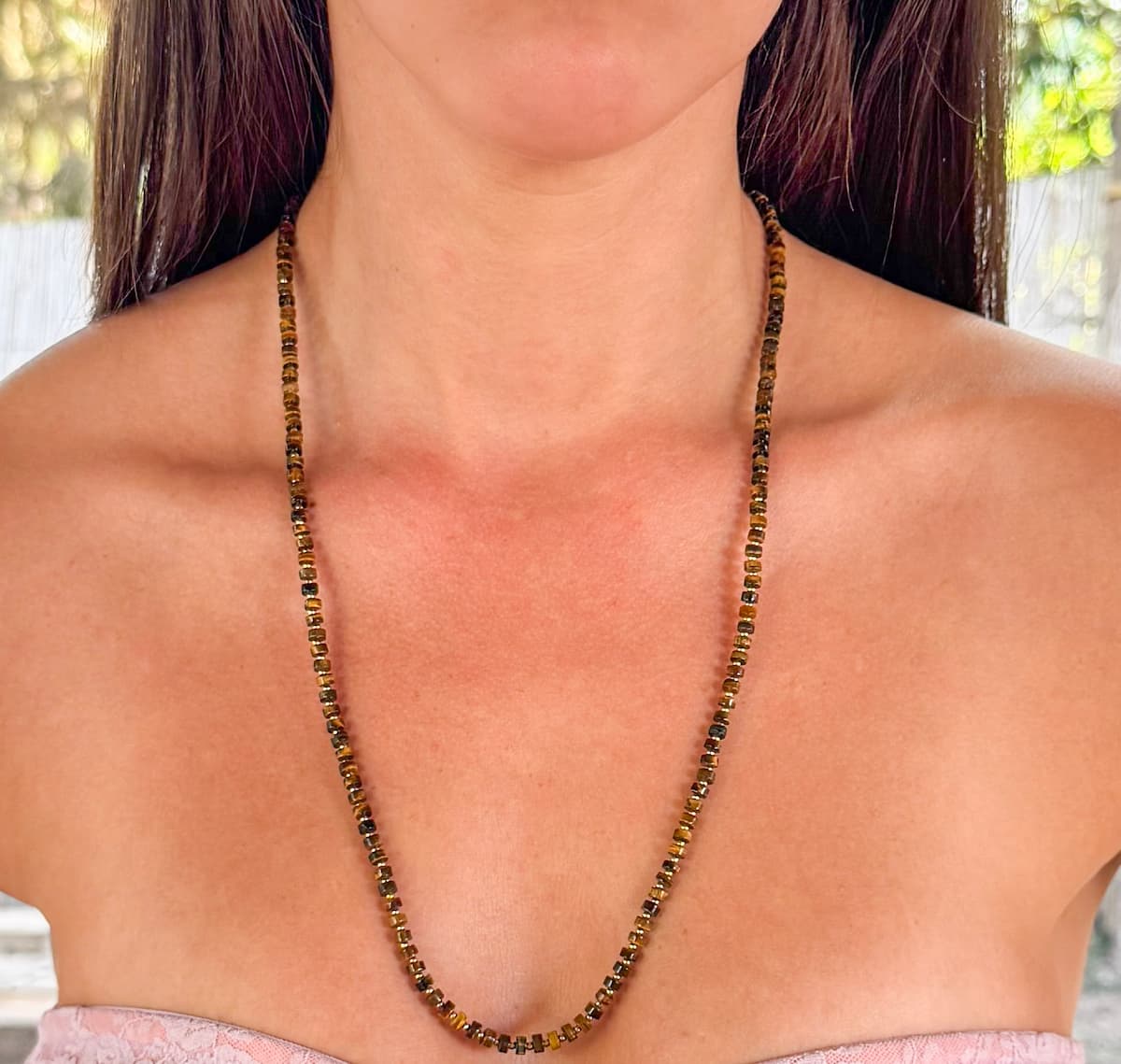 Fishbone Tiger Eye Necklace - Handmade by Mella - necklace - 