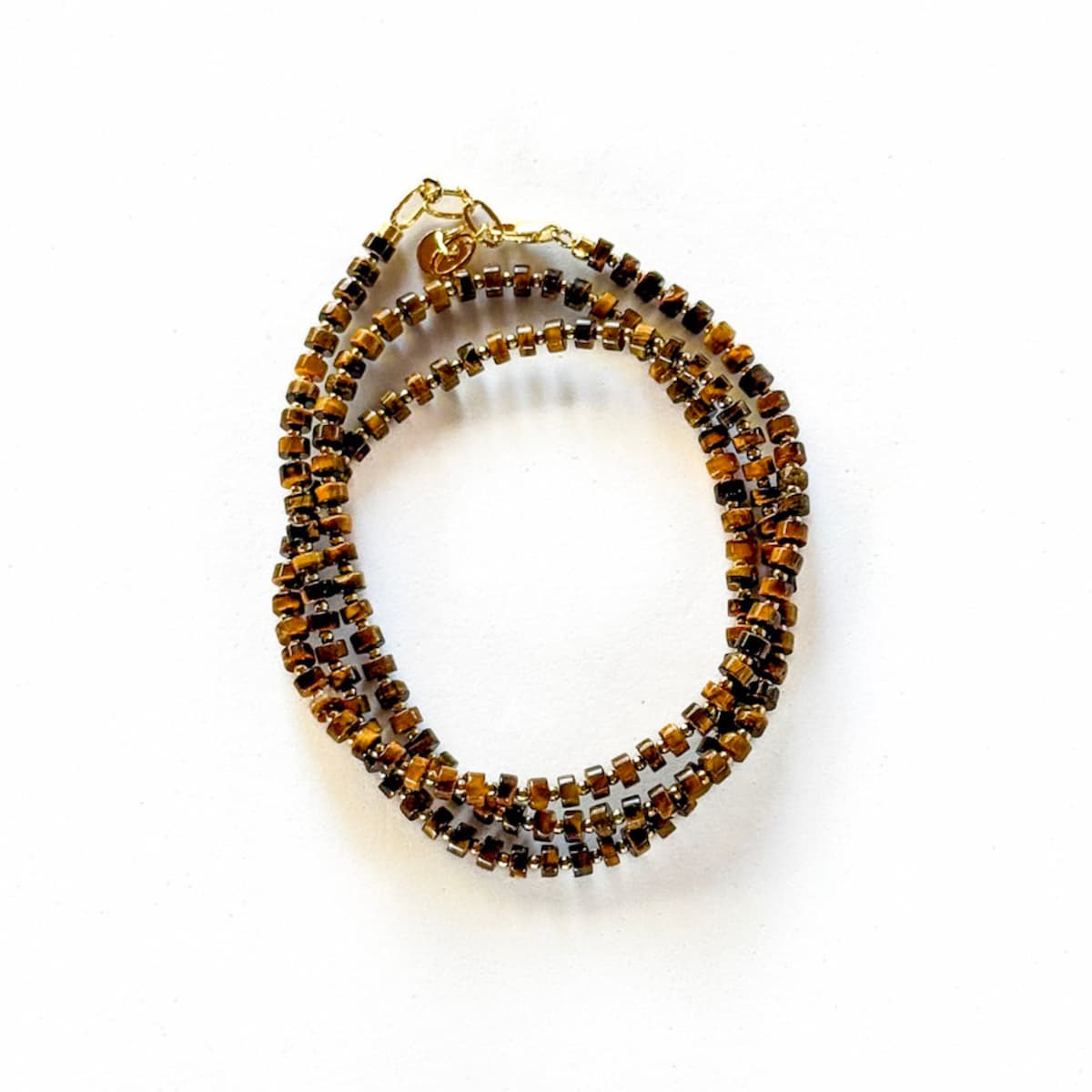 Fishbone Tiger Eye Necklace - Handmade by Mella - necklace - 