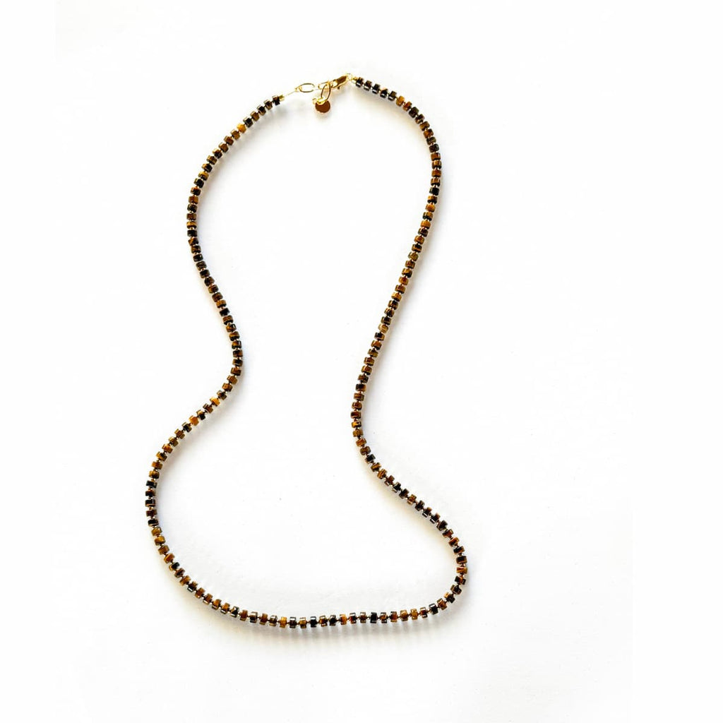 Fishbone Tiger Eye Necklace - Handmade by Mella - necklace - 