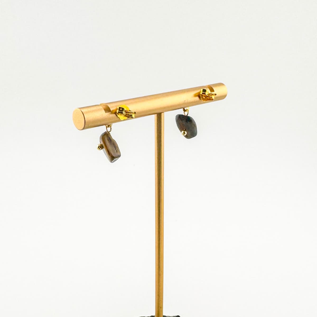 Fishbone Tiger’s Eye Stud Earrings - Handmade by Mella - 