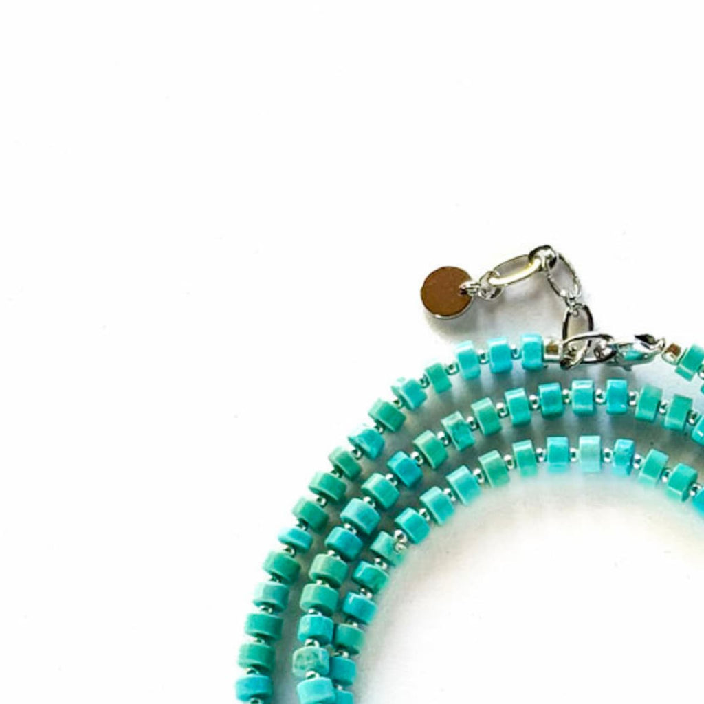 Fishbone Turquoise Necklace - Handmade by Mella - necklace - 