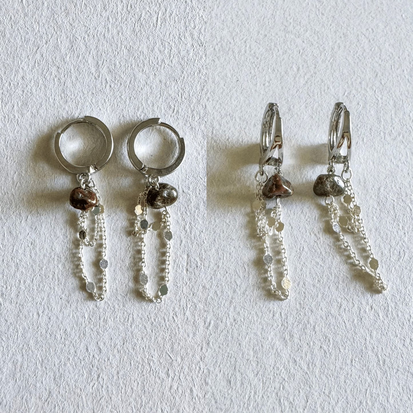 Flow Earrings - Handmade by Mella - Earrings - Rhodonite - 
