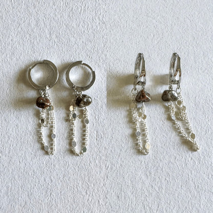 Flow Earrings - Handmade by Mella - Earrings - Rhodonite - 