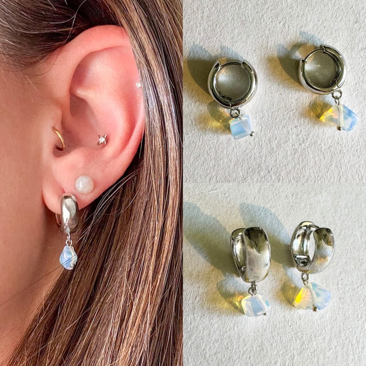 עגילי לונה - Handmade by Mella - Earrings - מונסטון - 