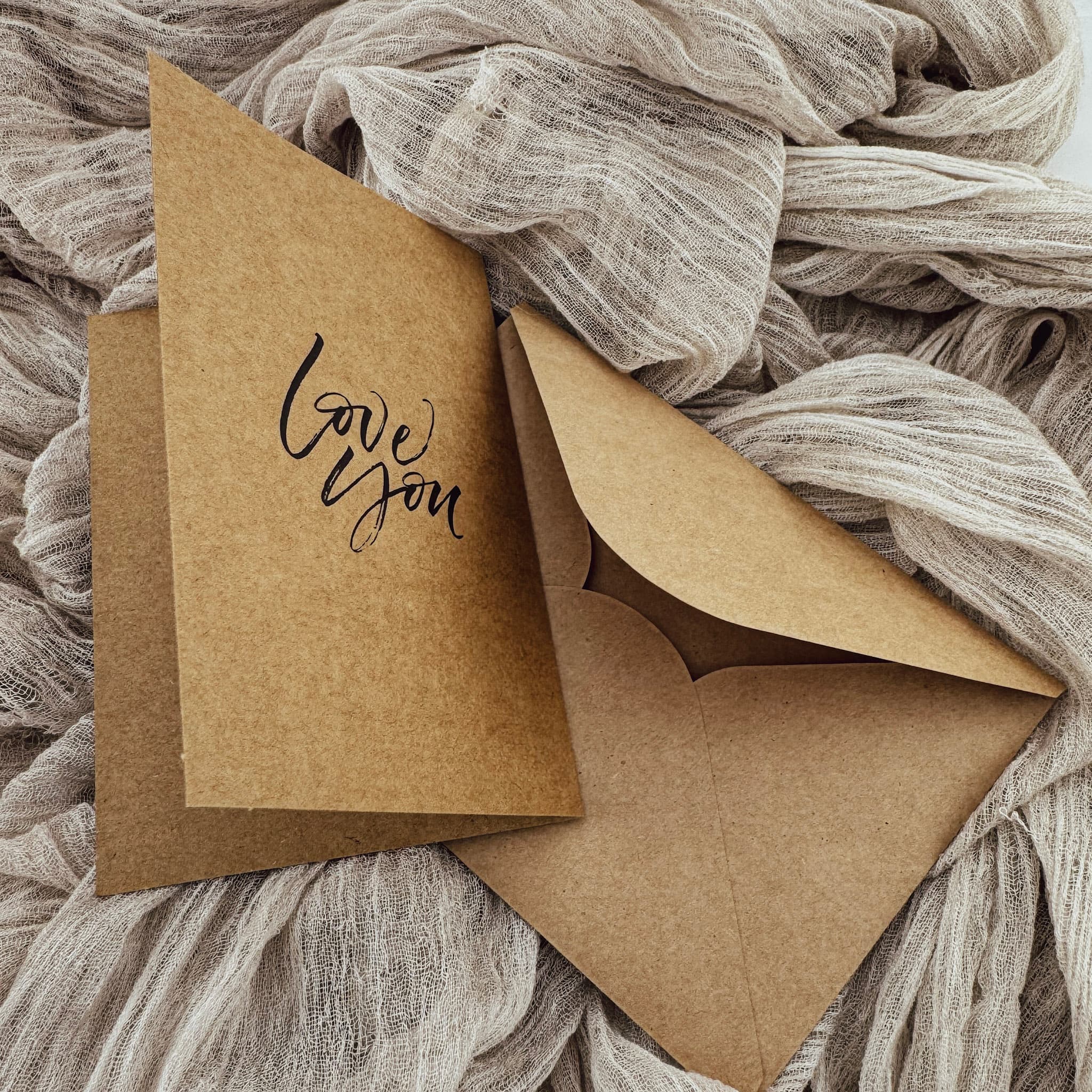 Greeting Card - Handmade by Mella - Love You - 