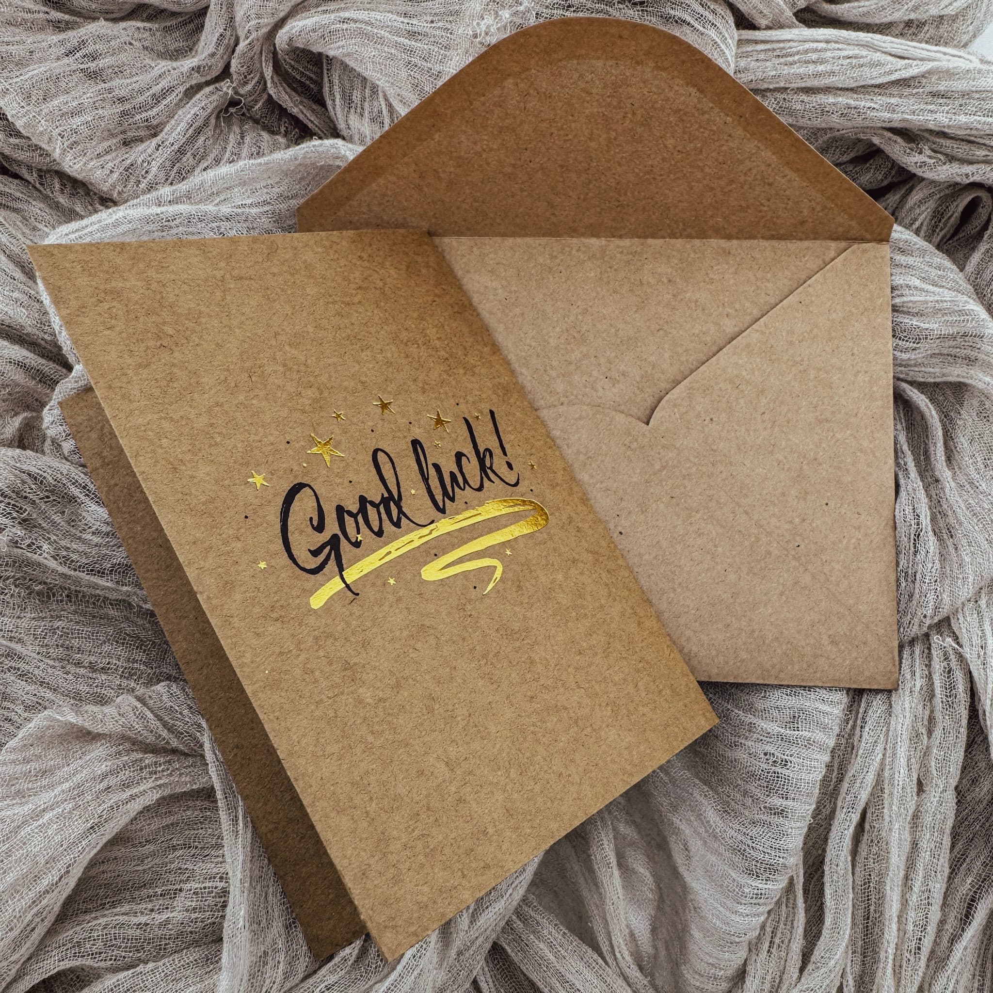 Greeting Card - Handmade by Mella - Good Luck - 