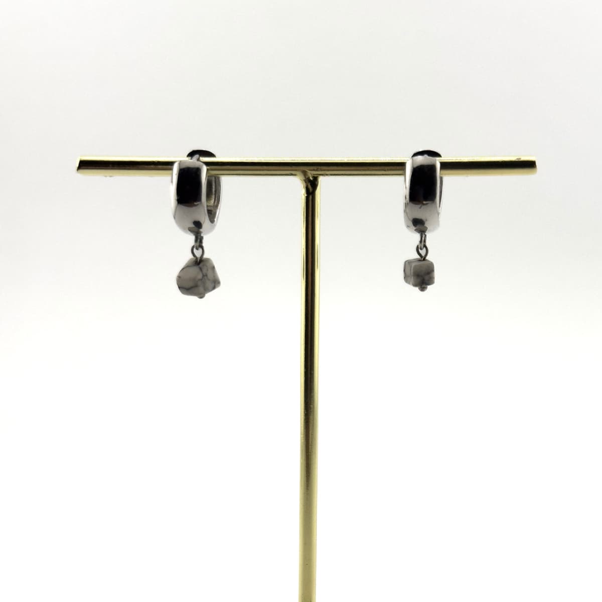 Howlite Luna Earrings - Handmade by Mella - 