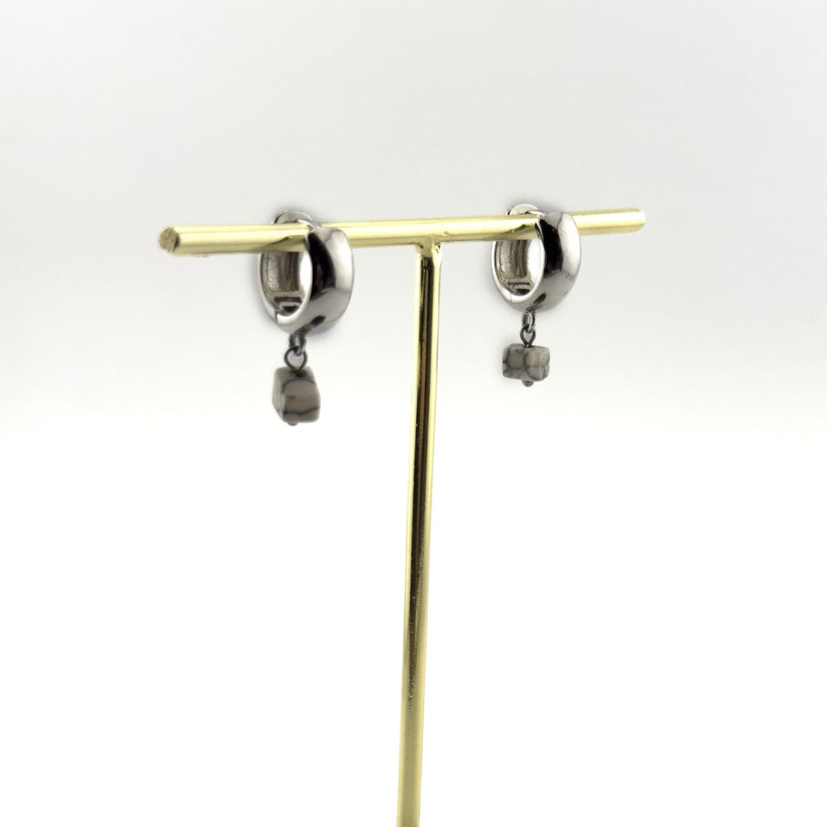 Howlite Luna Earrings - Handmade by Mella - 