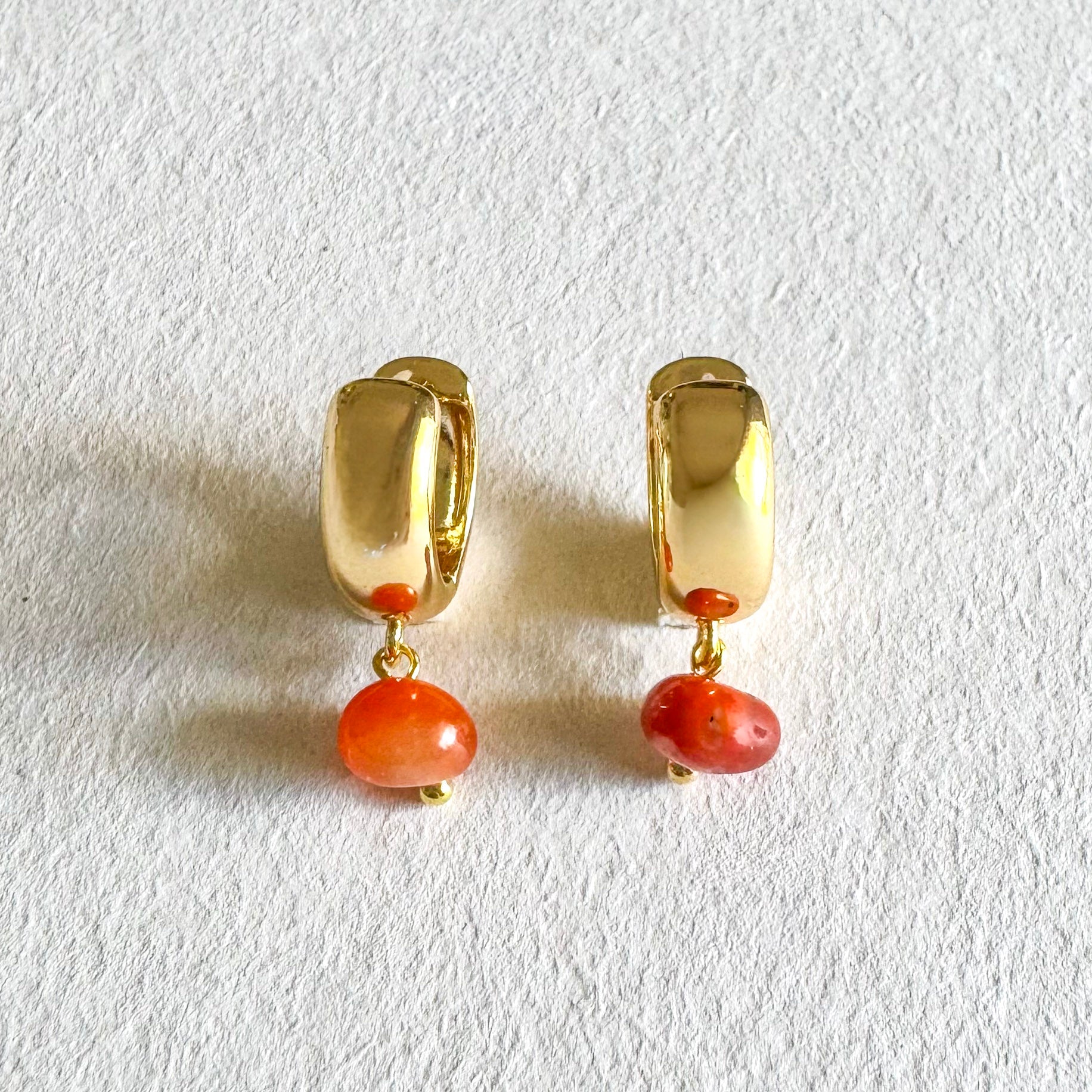 Luna Earrings - Handmade by Mella - Earrings - Carnelian - 