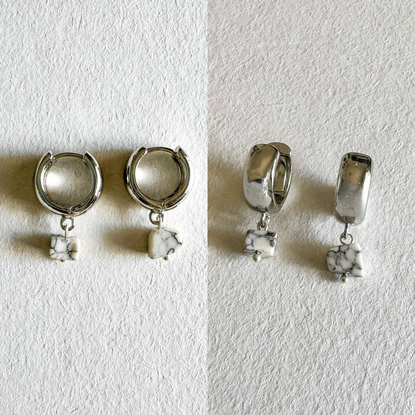 Luna Earrings - Handmade by Mella - Earrings - Howlite - 