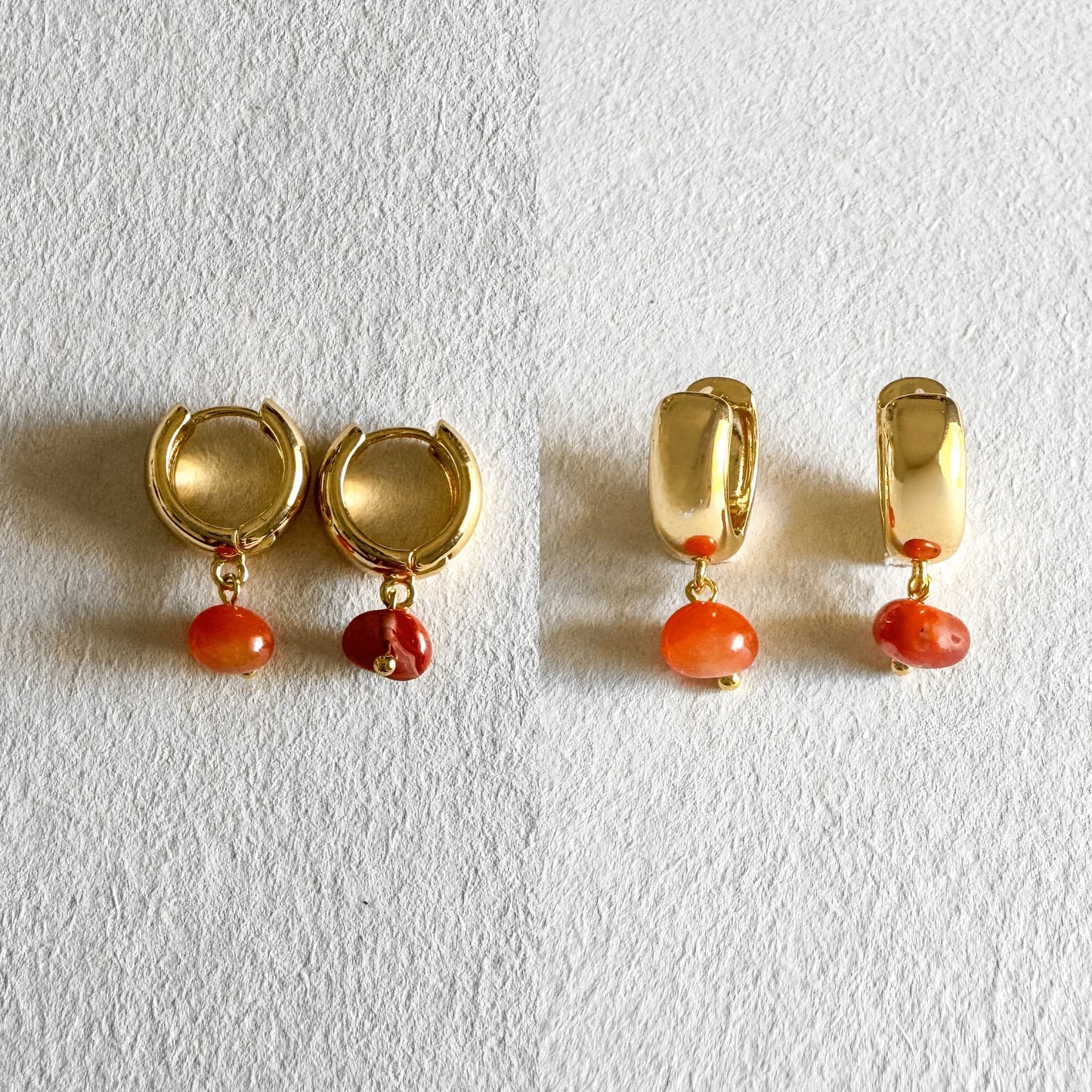 Luna Earrings - Handmade by Mella - Earrings - Carnelian - 