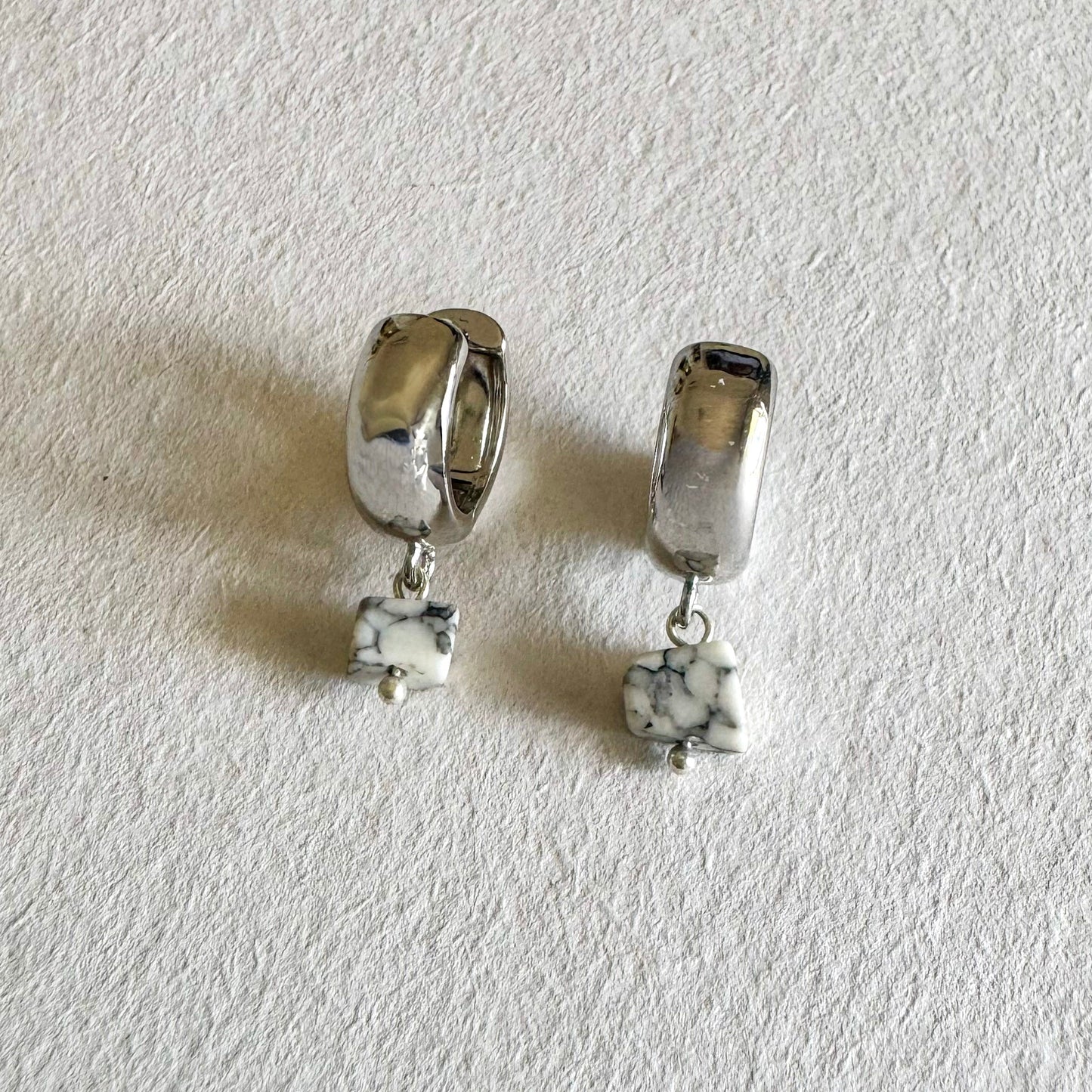 Luna Earrings - Handmade by Mella - Earrings - Howlite - 