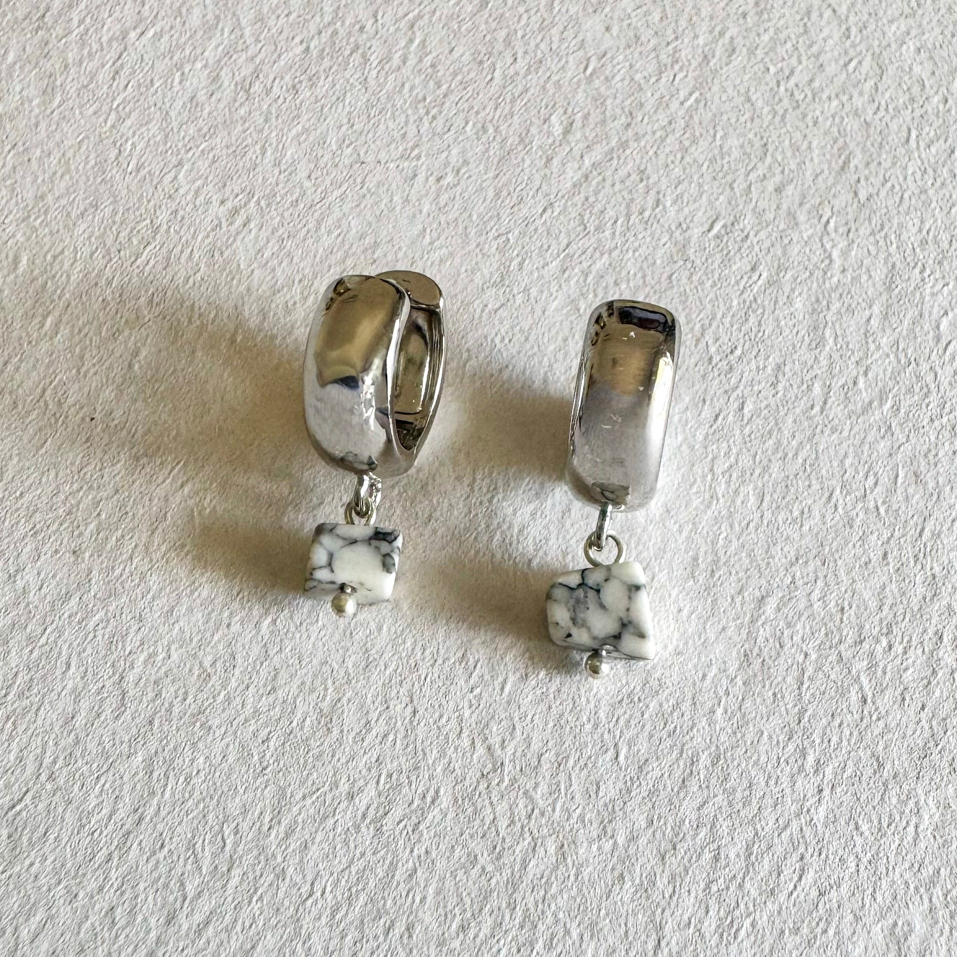 Luna Earrings - Handmade by Mella - Earrings - Howlite - 