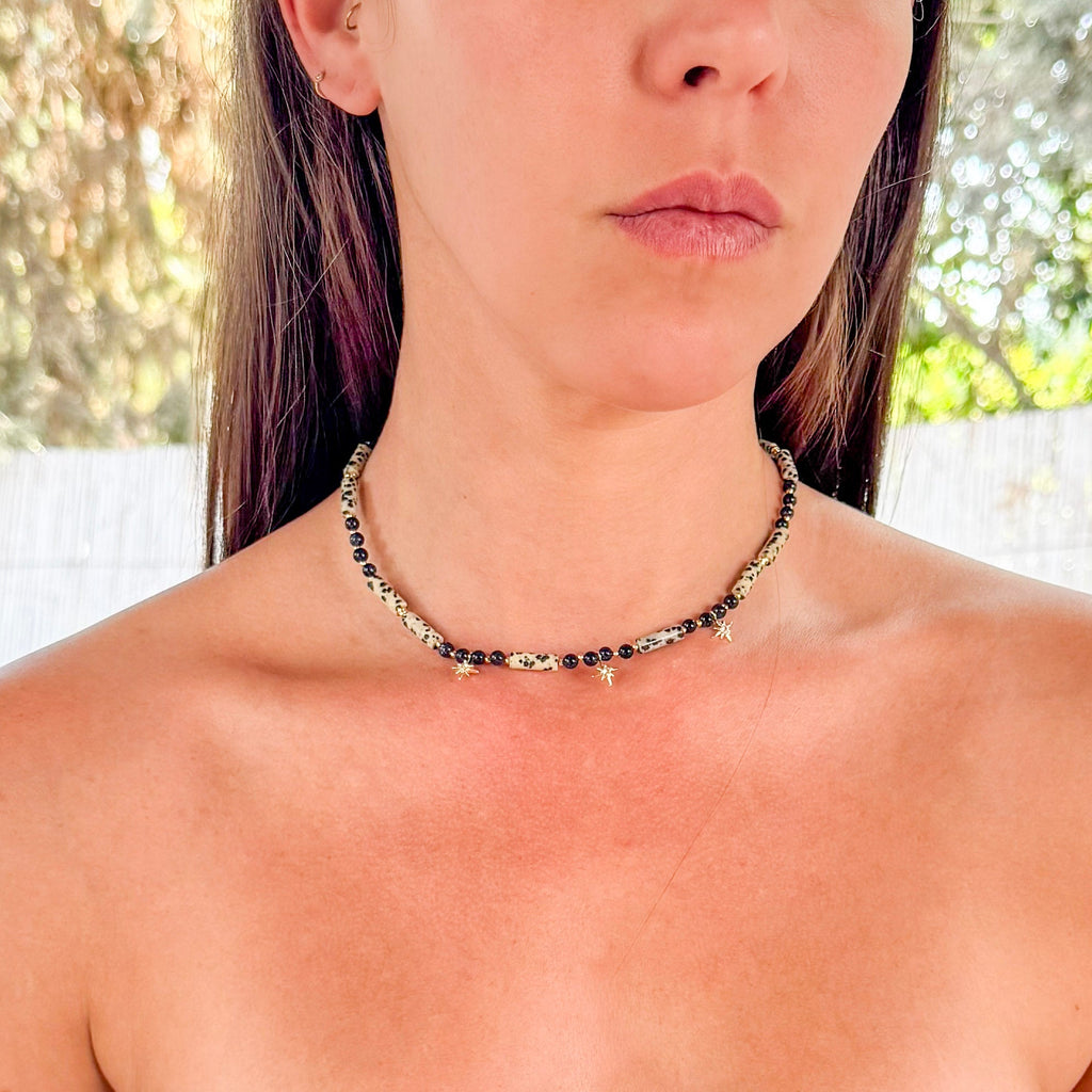 Princess Dalmatian Jasper Necklace - Handmade by Mella - necklace - 