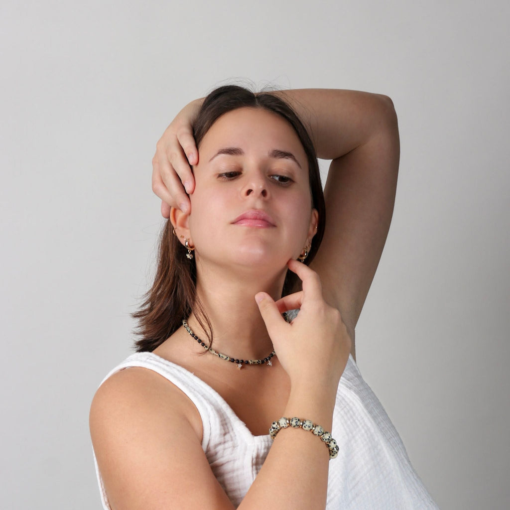 Princess Dalmatian Jasper Necklace - Handmade by Mella - necklace - 