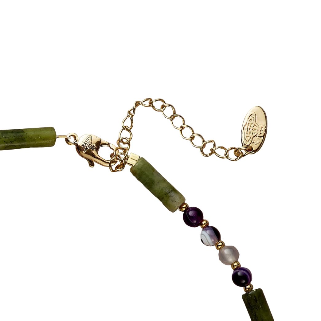 Princess Green Jade & Amethyst Necklace - Handmade by Mella - necklace - 