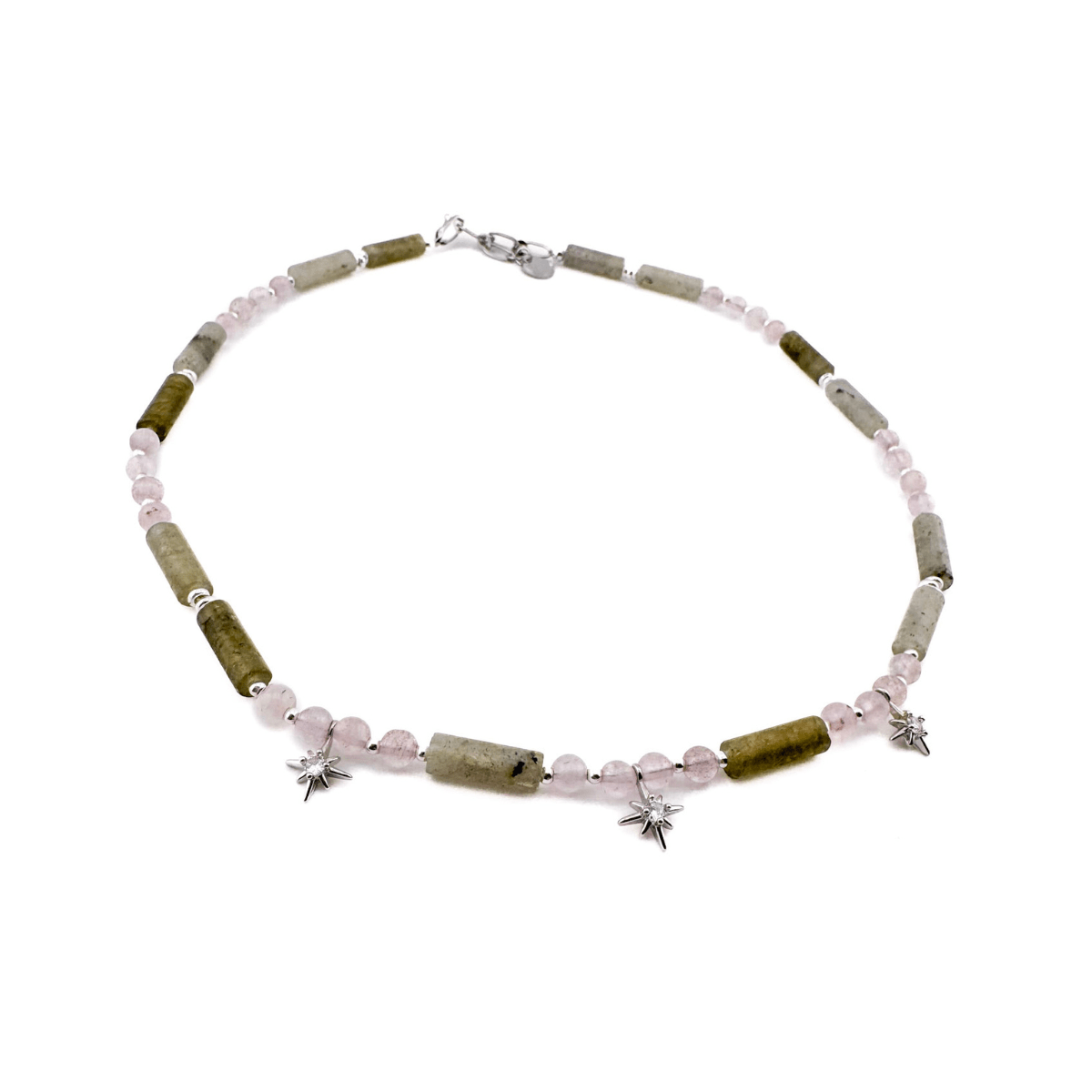 Princess Labradorite Necklace - Handmade by Mella - necklace - Rose Quartz - 