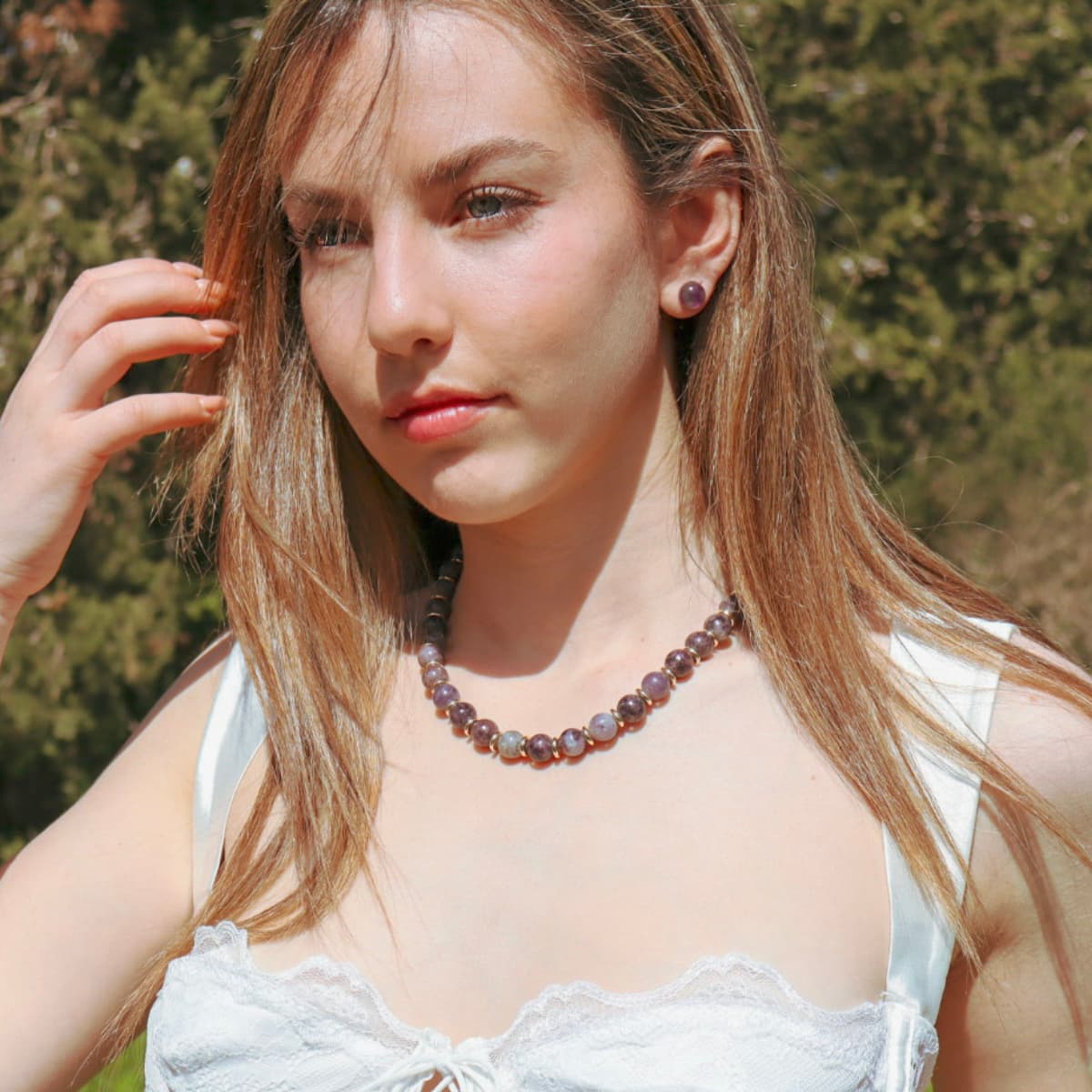 Royal Amethyst Necklace - Regal Calm, Inner Power - Handmade by Mella - Royal - 