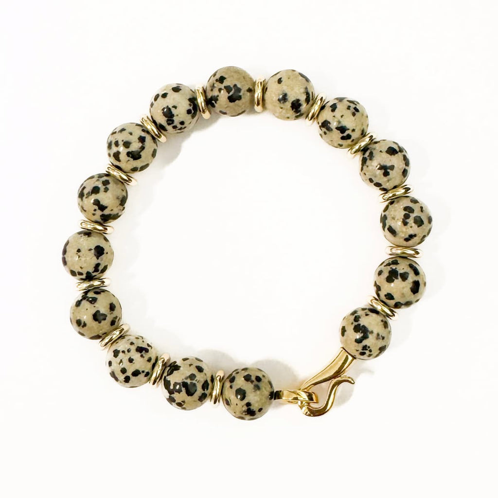 Royal Dalmatian Jasper Bracelet - Handmade by Mella - Bracelet - 