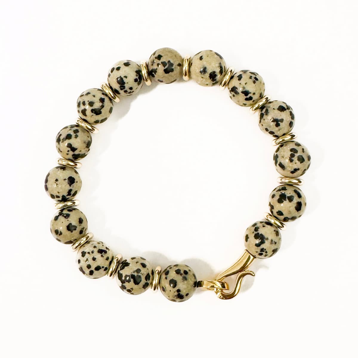 Royal Dalmatian Jasper Bracelet - Handmade by Mella - Bracelet - 
