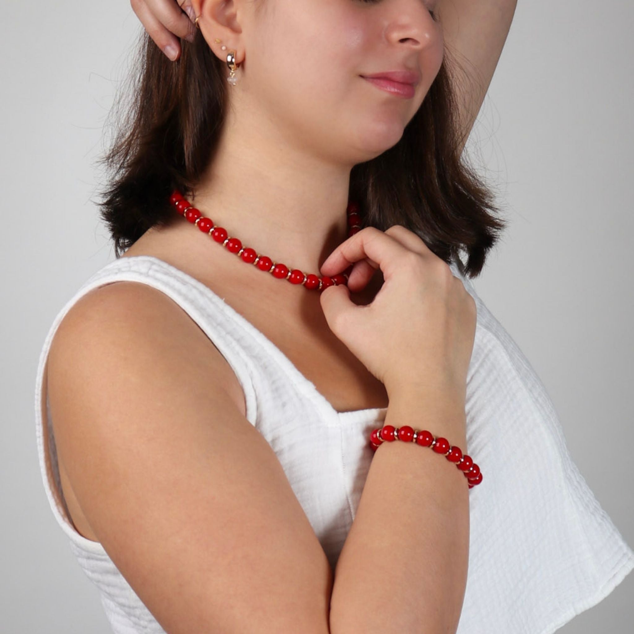 Royal Red Coral Bracelet - Handmade by Mella - Bracelet - 