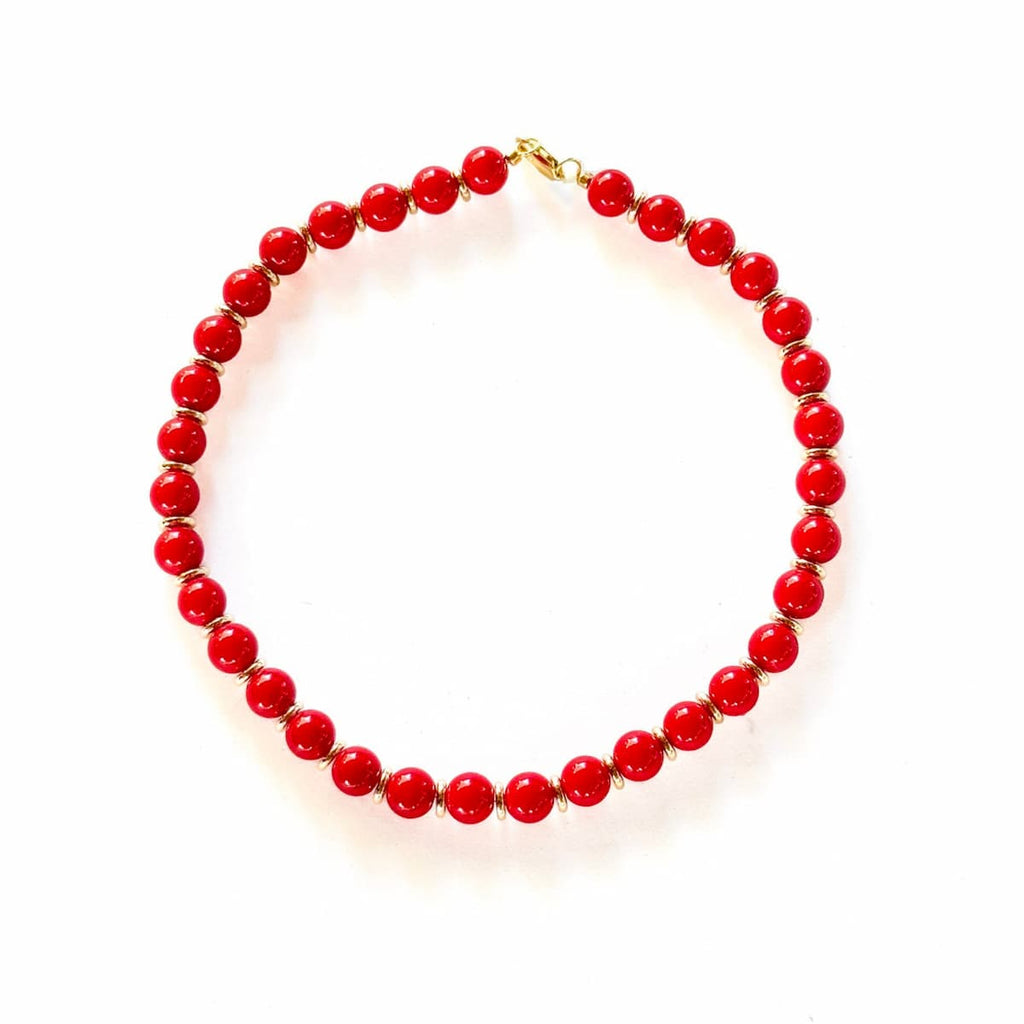 Royal Red Coral Necklace - Handmade by Mella - necklace - 