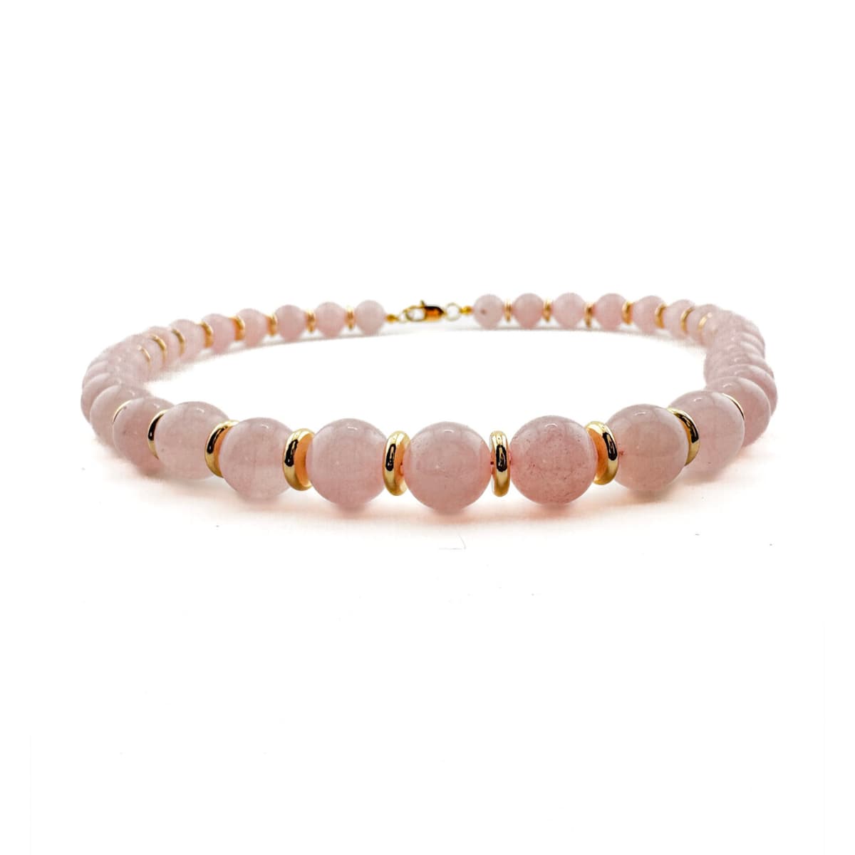 Royal Rose Quartz Necklace - Handmade by Mella - Royal - 18k Gold Plated - 