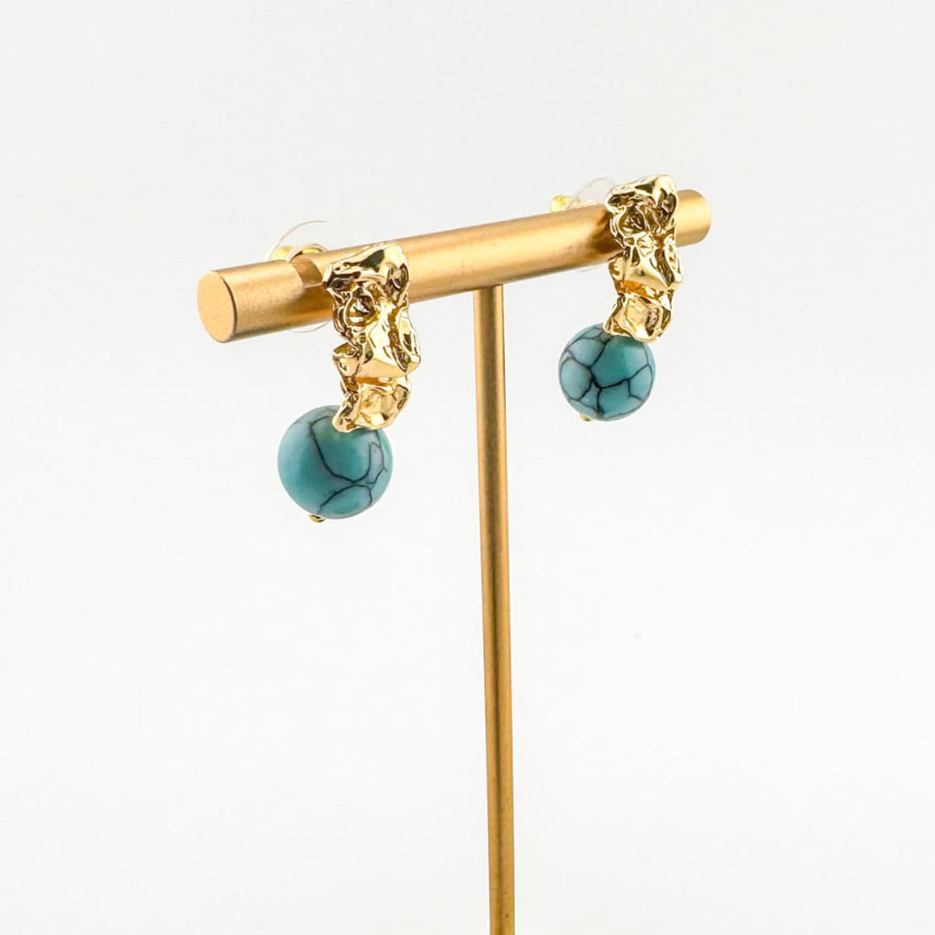 Royal Turquoise Earrings - Handmade by Mella - Royal - 18k Gold Plated - 