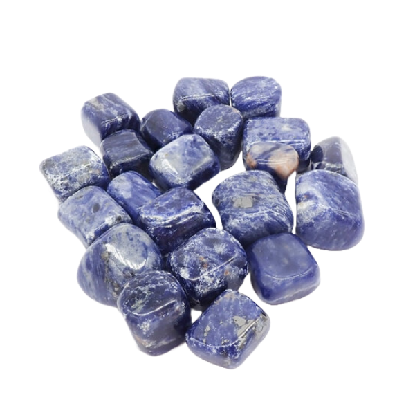 sodalite stones on a clear background