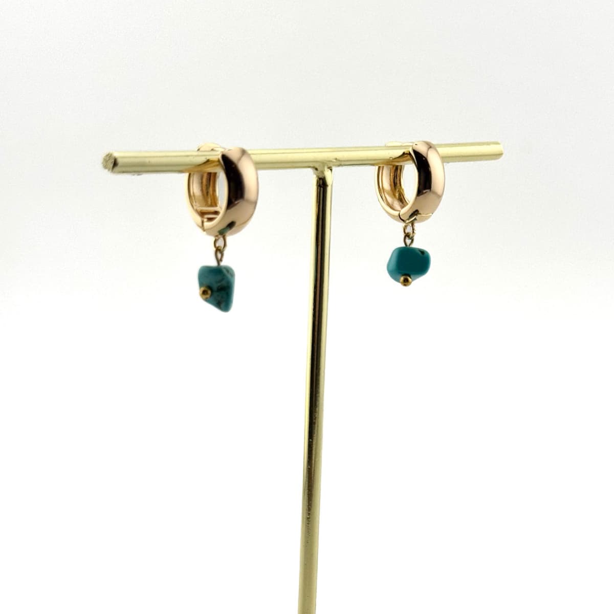 Turquoise Luna Earrings - Handmade by Mella - Luna - 18k Gold Plated - 