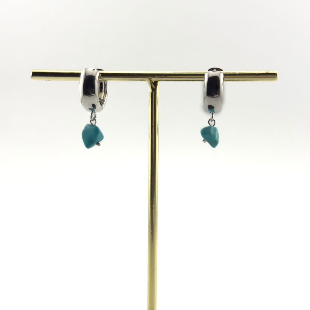 Turquoise Luna Earrings - Handmade by Mella - Luna - Silver - plated - 